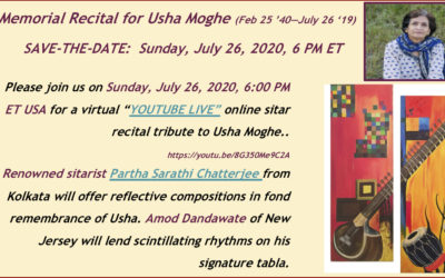 Memorial Recital for Usha Moghe on 26 July 2020